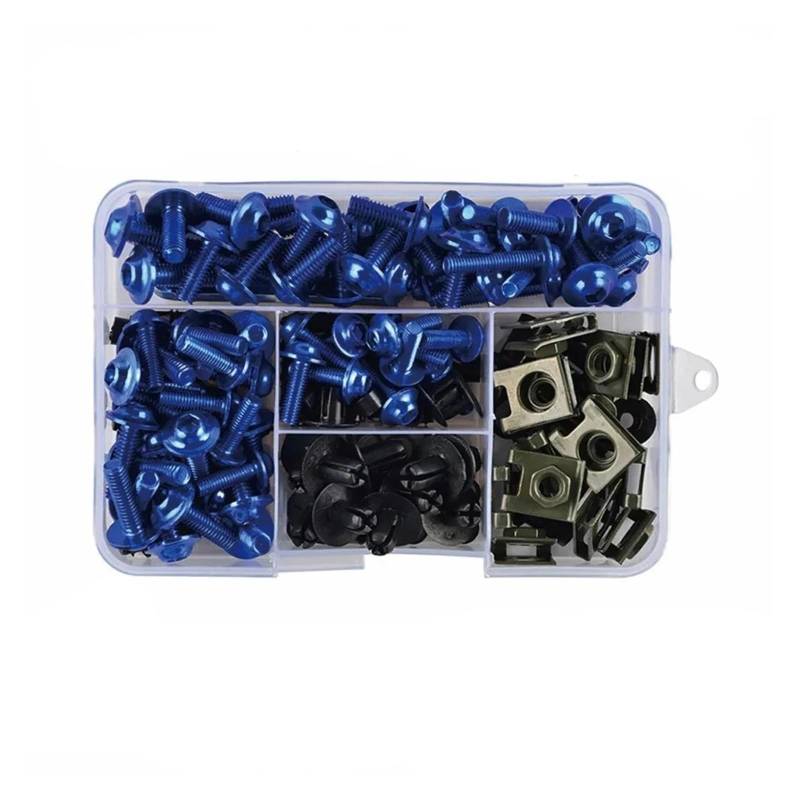 Motorrad Schrauben Set Für Suzuki GSXR600 GSXR1000 GSXR1200 GSXR1250S Motorradzubehör Aluminium Verkleidung Schrauben Schrauben Kit Mutter Clips(Blue) von YIESANS