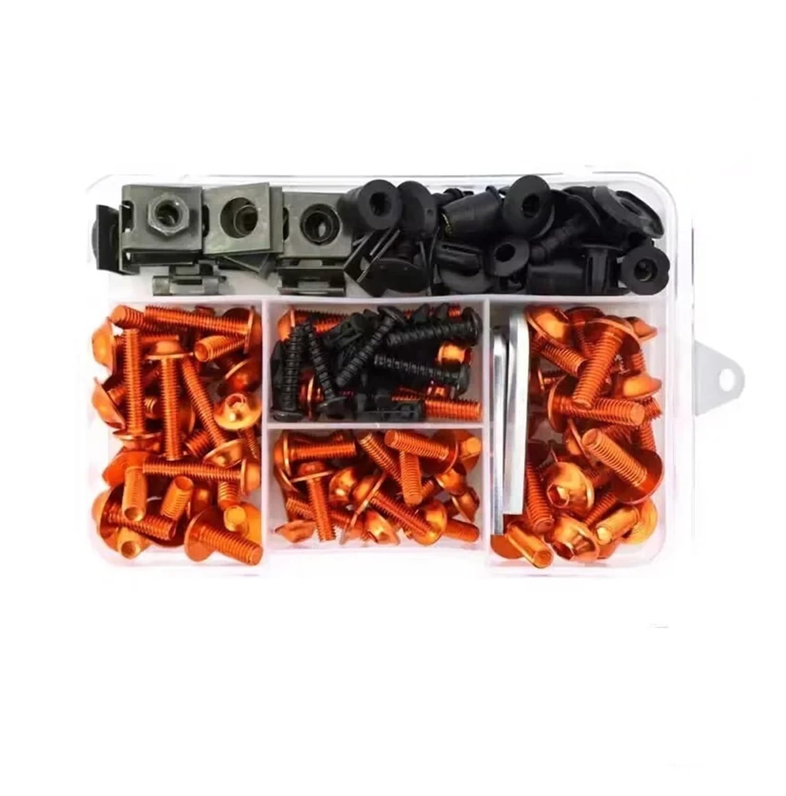 Motorrad Schrauben Set Für Suzuki Hayabusa GSX1300R Katana V-Strom DL SV 650 250 1000XT 1000 XT GSX 1300R Bandit 600 Verkleidung Schrauben Schrauben Kit Mutter Clips(Orange) von YIESANS