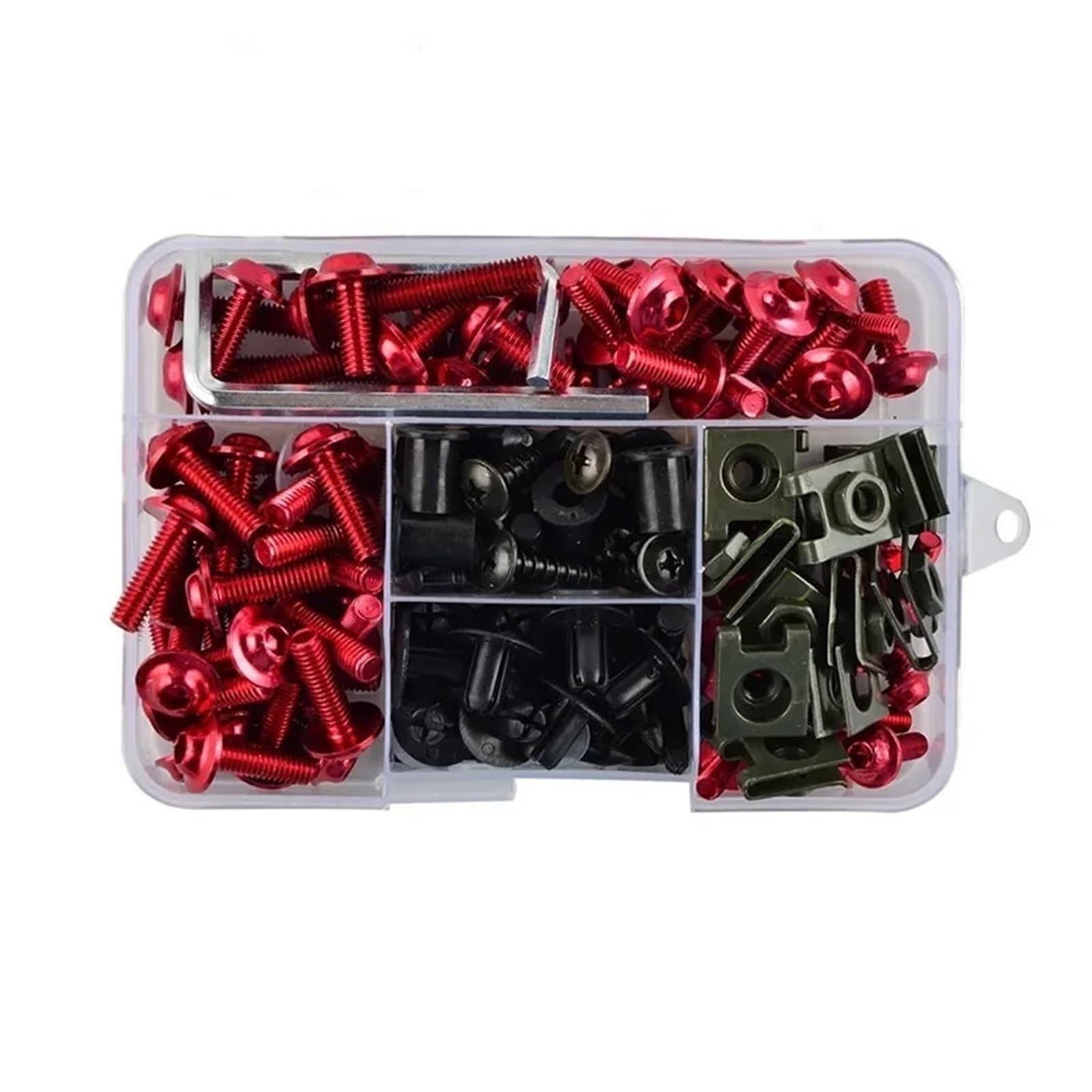 Motorrad Schrauben Set Für YZ250F YZ250 YZ250FX YZ250X YZ450F YZ450FX YZ 250 250F 250FX 250X 450F 450FX Verkleidung Bolzen Schrauben Kit Mutter Clips(Red) von YIESANS