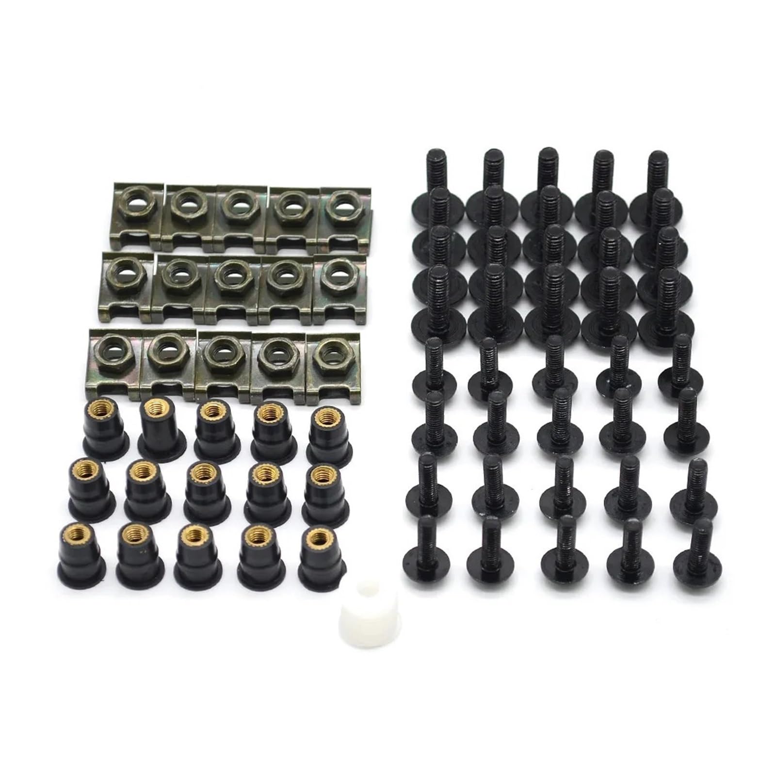 Motorrad Schrauben Set Für YZF R1 YZF R3 R6 R25 Z1000SX Motorrad-Windschutzscheibenbolzen, Schrauben, Muttern, Befestigungsteile, Verkleidung(Black1) von YIESANS