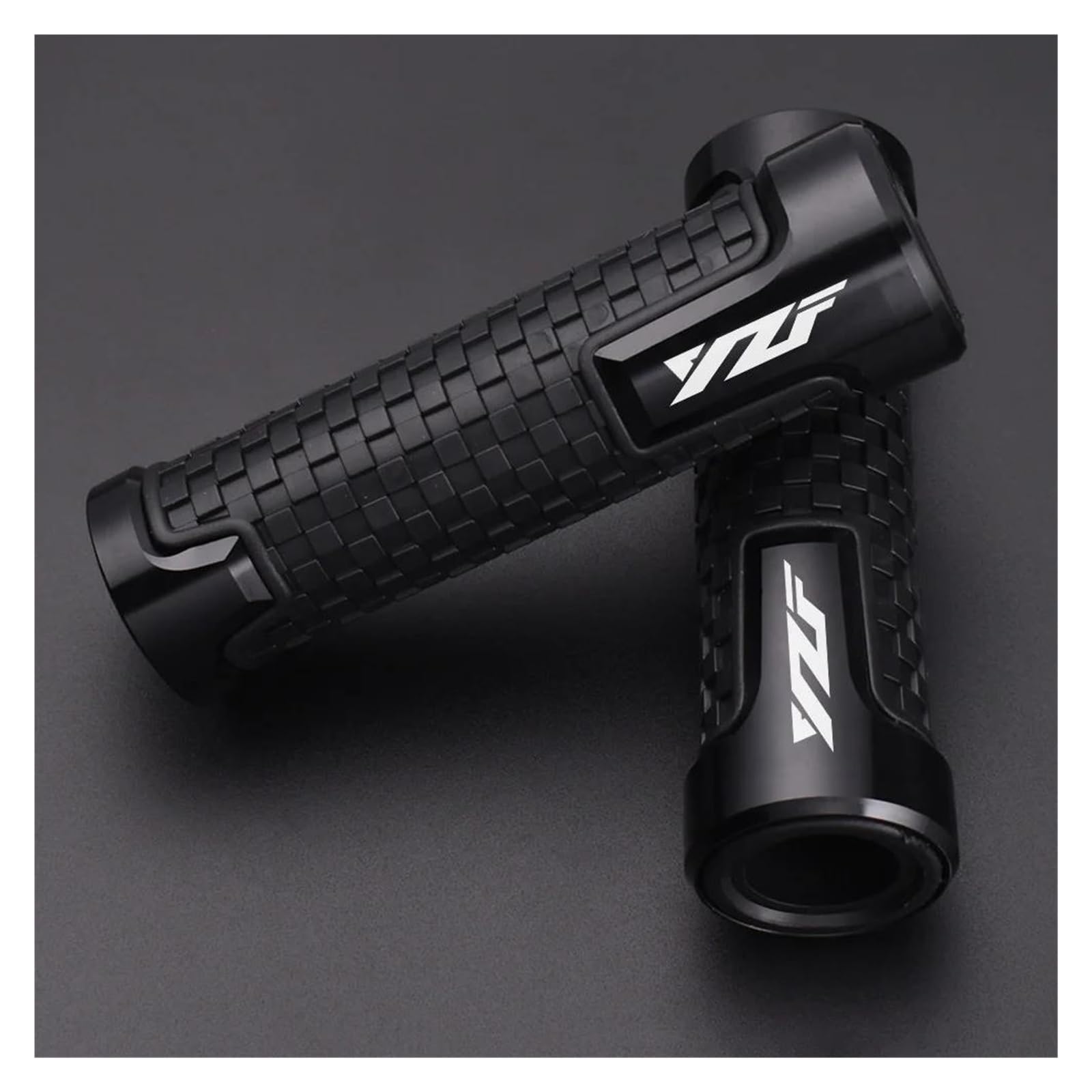 Motorradgriffe Handgriff Gasgriff Für YZF R3 YZFR3 2015 2016 2017 2018 2019 2020 2021 Motorrad Handgriffe 7/8 "22mm CNC Aluminium Gummi Gel Griff Grip(Black) von YIESANS