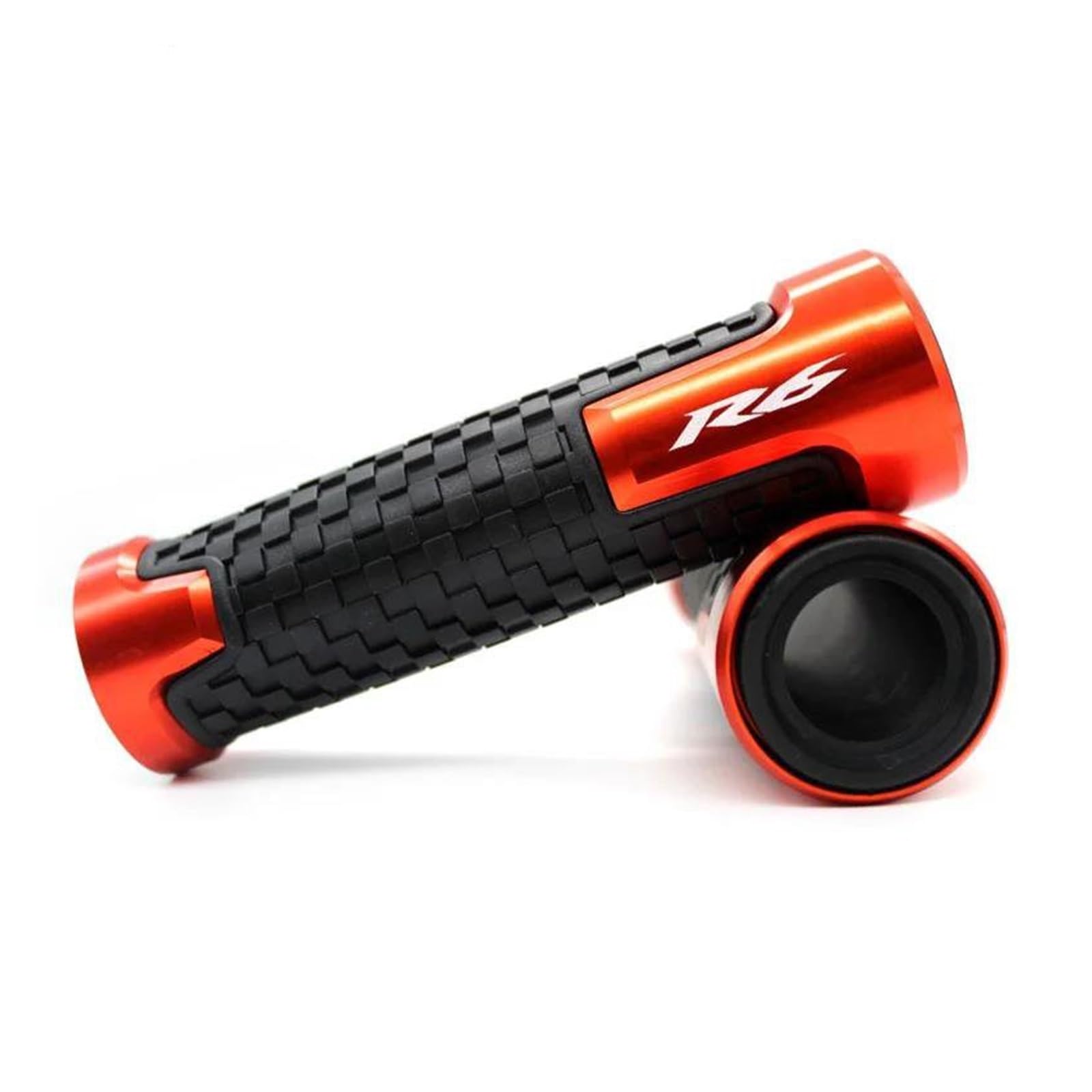 Motorradgriffe Handgriff Gasgriff Für YZF-R6 YZFR6 YZF R6 7/8'' 22 Mm Motorradknöpfe Anti-Rutsch-Rollergriffenden Griffe Lenker Handlenker(Orange) von YIESANS