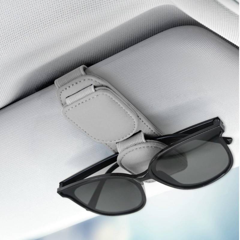 Auto-Brillenclip für Smart EQ fortwo (C453) 2018-2019, Auto Visor Sonnenbrille Clip Ticket-Kartenclip 180°Rotational Magnetisch Leder Sonnenbrillenhalter,B von YIFANFENGSHUN