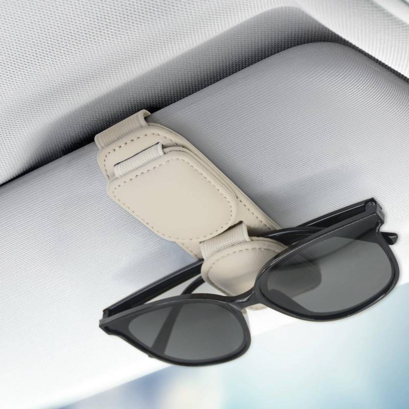 Auto-Brillenclip für Smart EQ fortwo Cabrio (A453) 2020-, Auto Visor Sonnenbrille Clip Ticket-Kartenclip 180°Rotational Magnetisch Leder Sonnenbrillenhalter,A von YIFANFENGSHUN