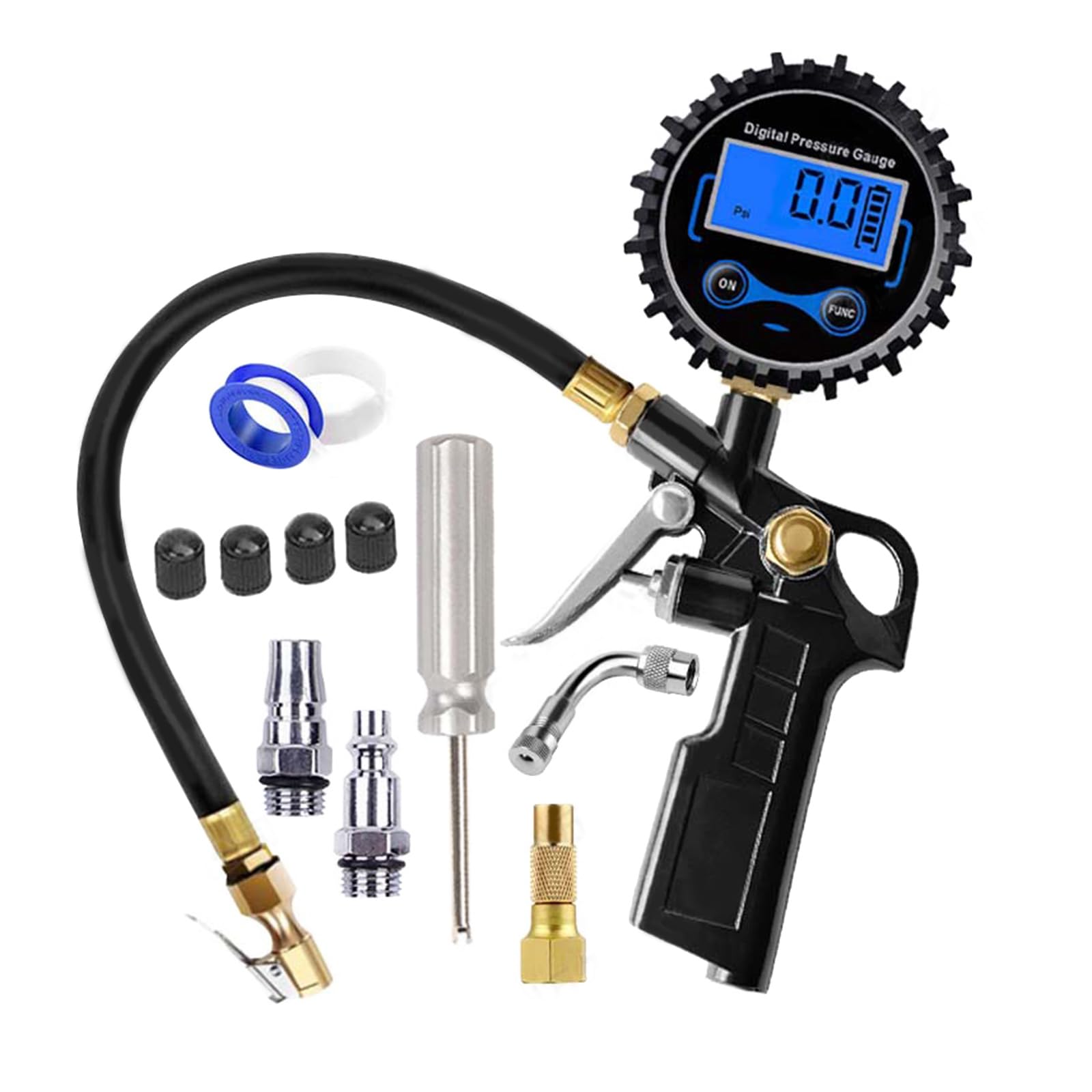 YIGZYCN Reifen Manometer 200PSI Hintergrundbeleuchtung Digitales LCD Display Reifen Messgeräte Für Reifendruck Luftdruckmessgerät Für Auto Fahrrad von YIGZYCN