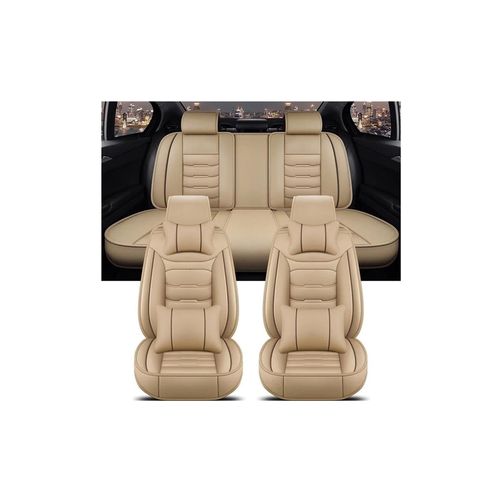 YIJIAVSX Auto-Sitzbezüge Auto-Sitzbodenschutzmatte Für Mercedes C-Klasse W202 W203 W204 W205 A205 C204 C205 S202 S203 S204 S205 Rücksitzbezüge(11) von YIJIAVSX