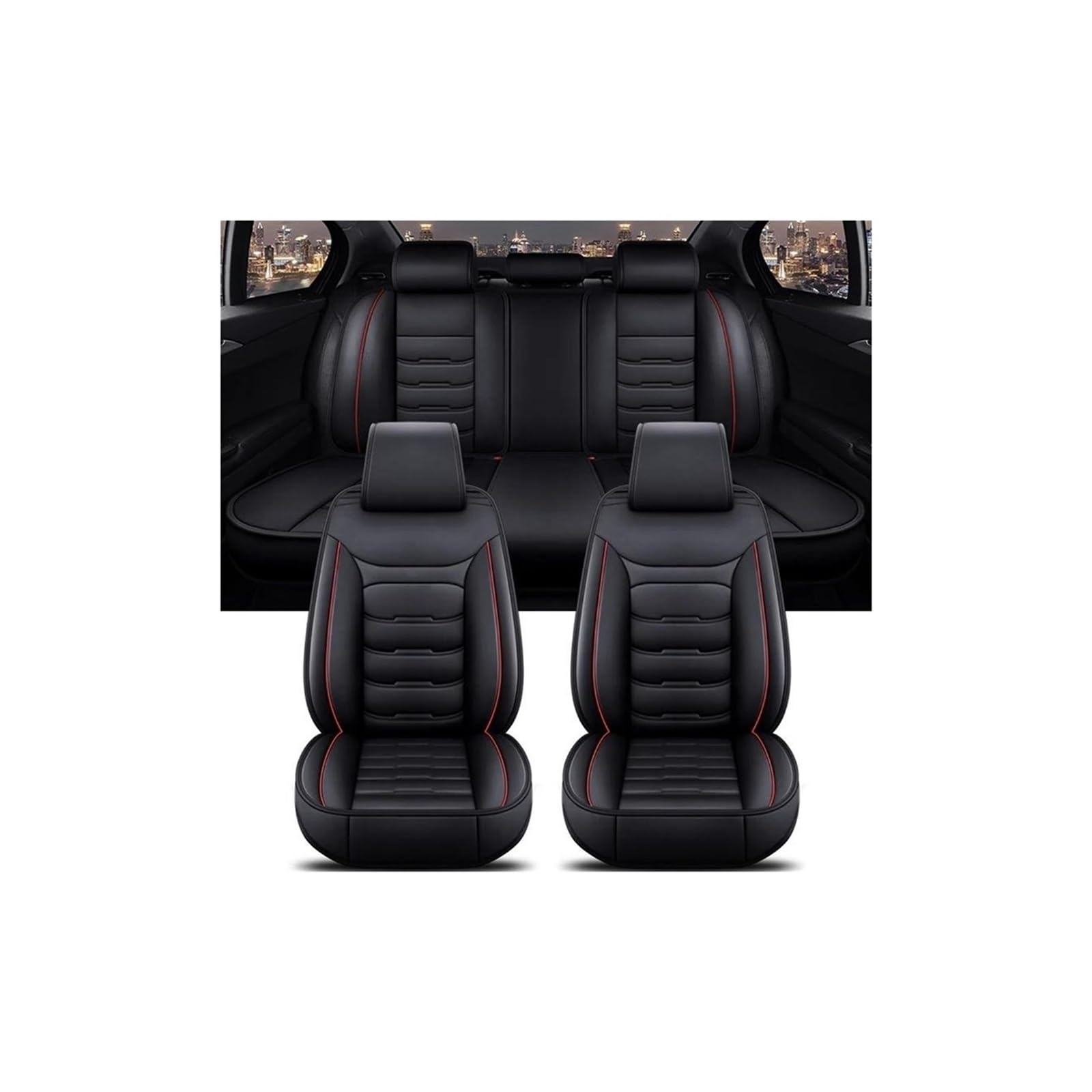 YIJIAVSX Auto-Sitzbezüge Auto-Sitzbodenschutzmatte Für Mercedes C-Klasse W202 W203 W204 W205 A205 C204 C205 S202 S203 S204 S205 Rücksitzbezüge(2) von YIJIAVSX