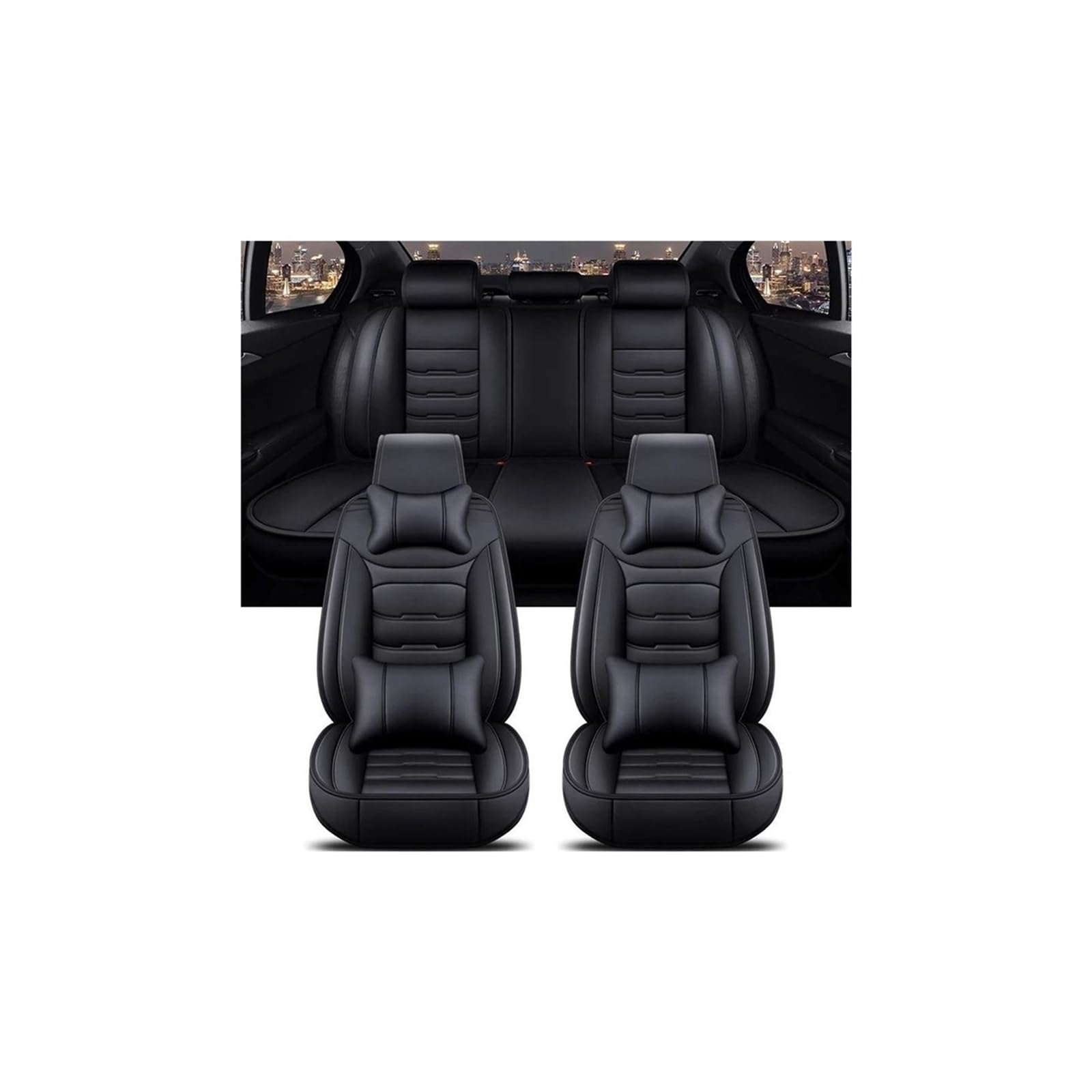 YIJIAVSX Auto-Sitzbezüge Auto-Sitzbodenschutzmatte Für Mercedes C-Klasse W202 W203 W204 W205 A205 C204 C205 S202 S203 S204 S205 Rücksitzbezüge(7) von YIJIAVSX