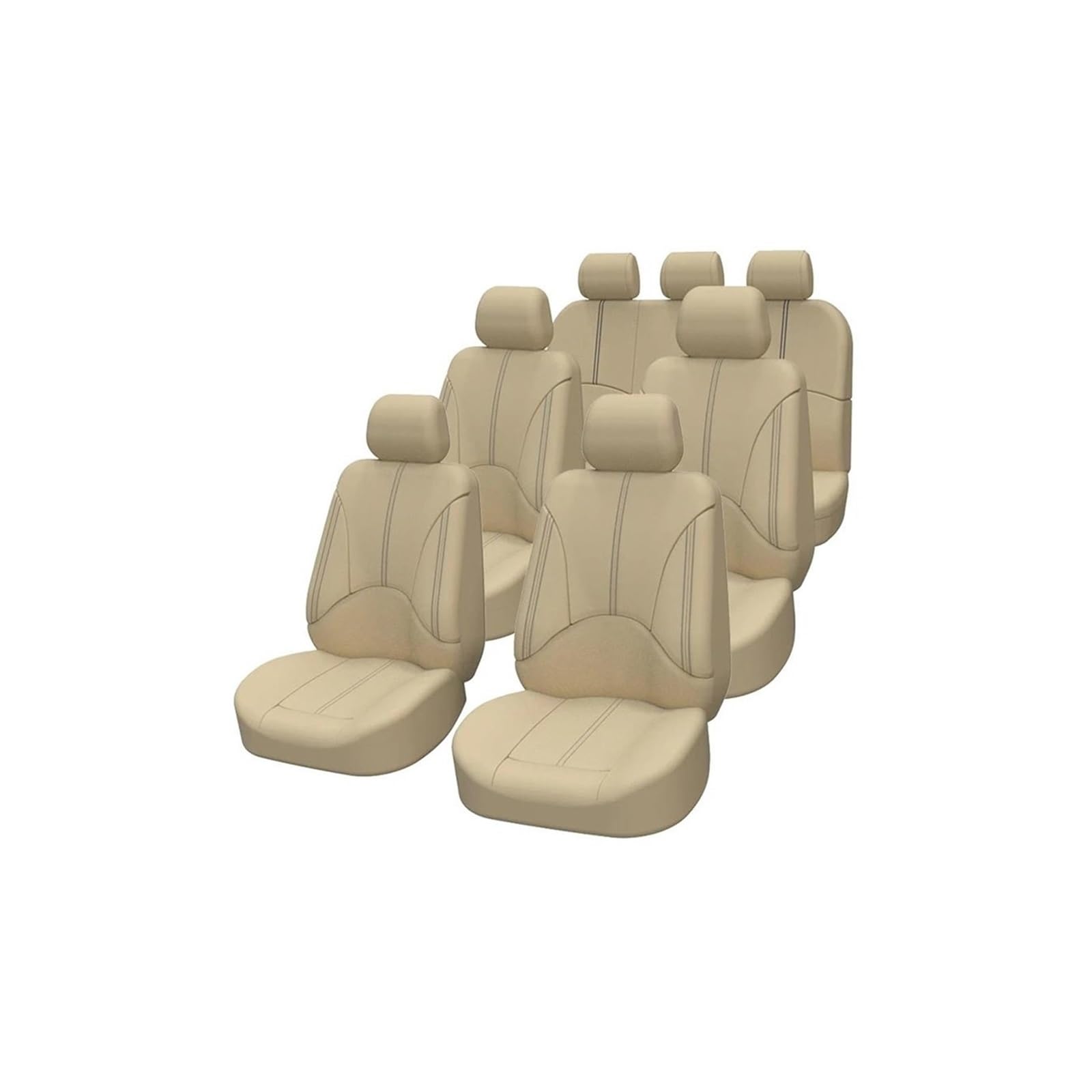 YIJIAVSX Auto-Sitzbezüge Autositzbezüge Für 2/5/7-Sitzer Sitzschoner Für Vorder- Und Rückbank Für Hyundai Für Kona Autositzschoner Rücksitzbezüge(7 Seater Full Beige) von YIJIAVSX
