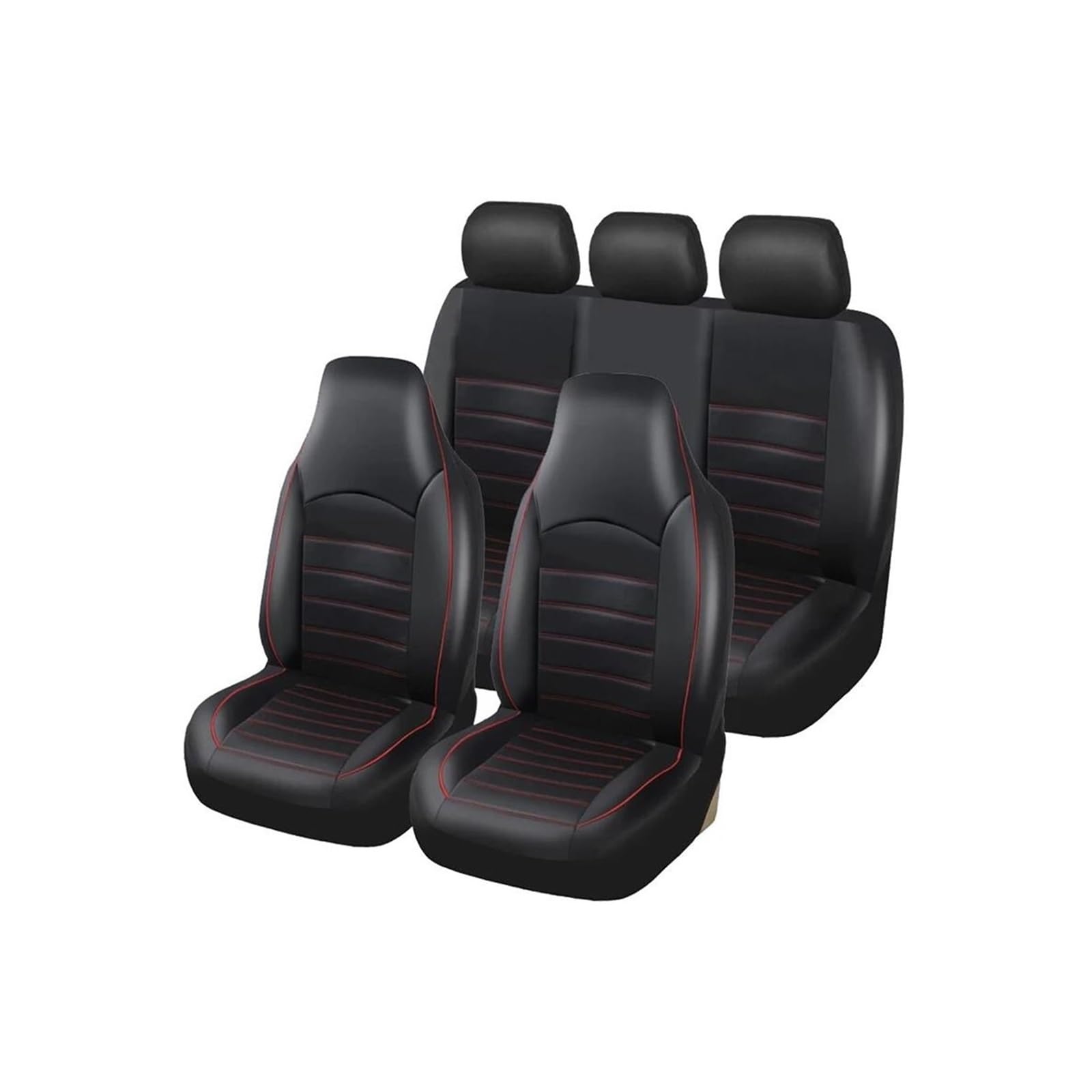 YIJIAVSX Auto-Sitzbezüge Autositzbezug Komplettes Set Universelle Autobezüge Autositzbezug Auto-Innenraum-Vordersitzschutz Rücksitzbezüge(RED FULL) von YIJIAVSX