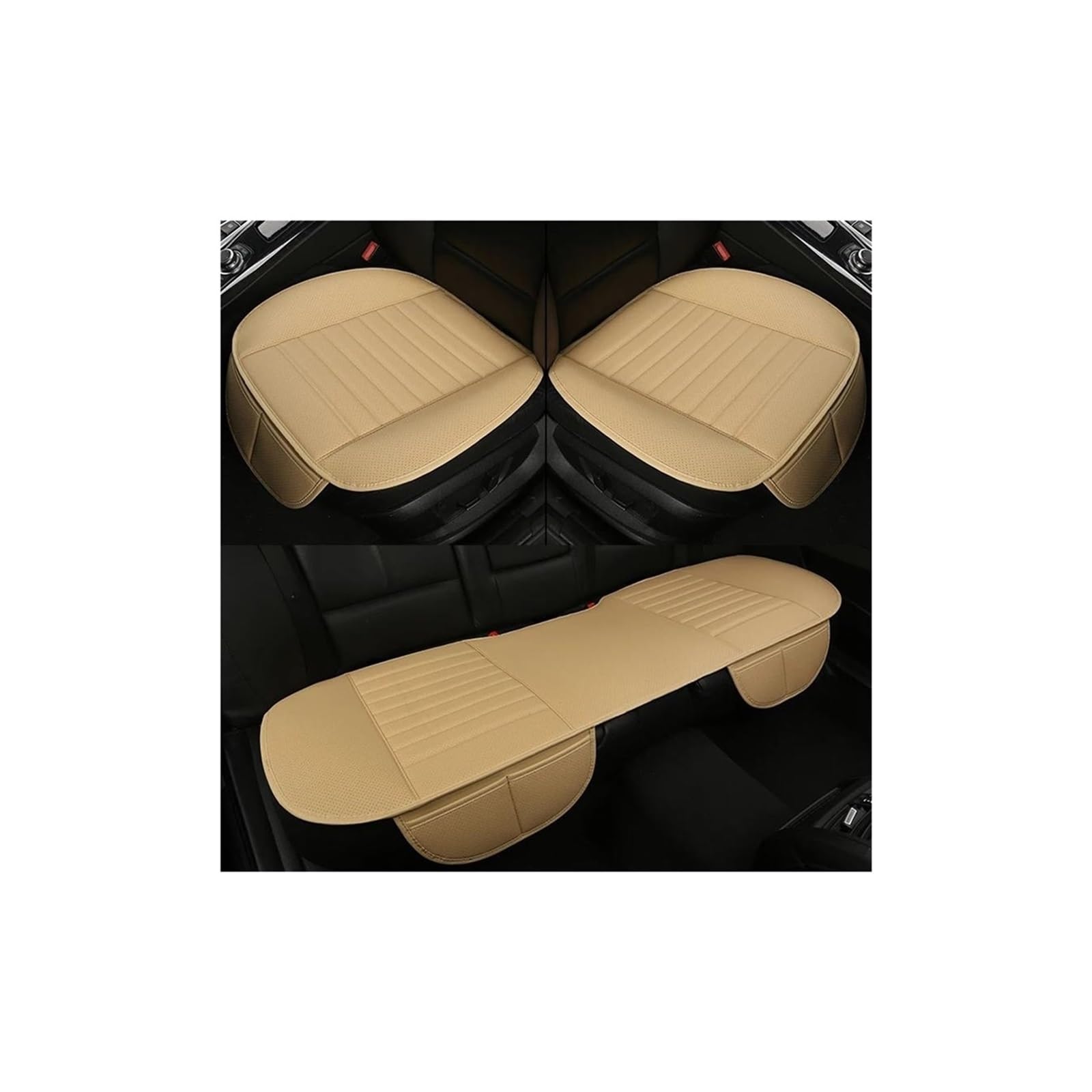 YIJIAVSX Auto-Sitzbezüge Car-Styling Universal-Sitzkissenmatte Für Mazda Cx-5 Cx-3 Mx5 626 3 6 RX-7 RX-8 MX-5 Kissen Sitzpolster Autositz Rücksitzbezüge(Full set Beige) von YIJIAVSX