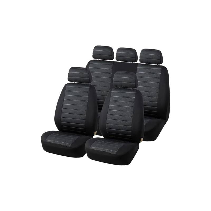 YIJIAVSX Auto-Sitzbezüge Universal-Autositzbezüge Vorne Und Hinten Komplettes Set Für Die Meisten Limousinen Vans SUVs LKWs Autositzschutz Rücksitzbezüge(GReY-11PCS) von YIJIAVSX