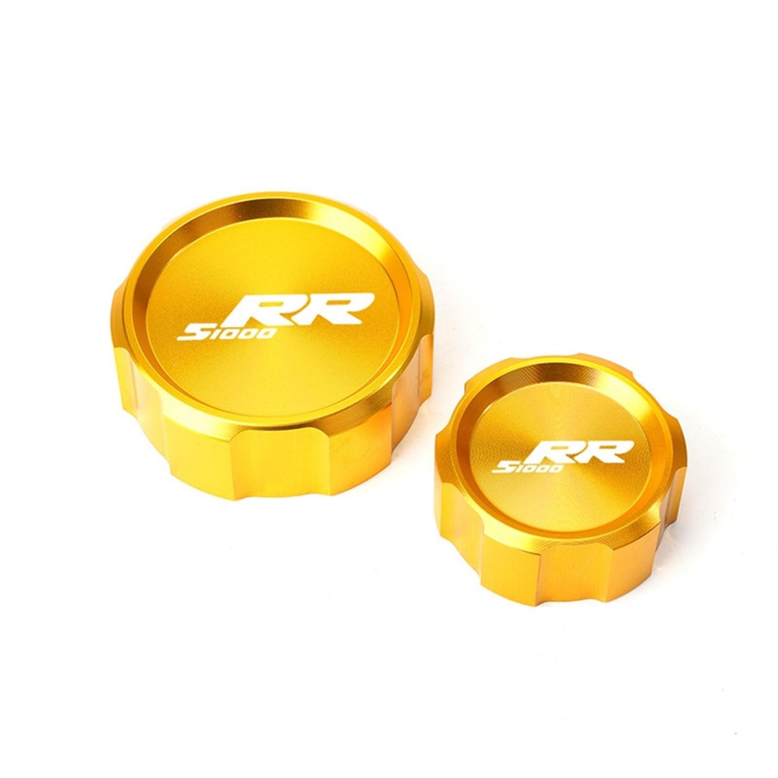 YIJIEBAO Fit for BMW S 1000 RR S1000RR 2008-2021 2022 Zubehör Motorrad Aluminium Vorne Hinten Brems Flüssigkeit Reservoir Kappe Öl Tank Abdeckung Zubehör(2pcs caps Gold) von YIJIEBAO