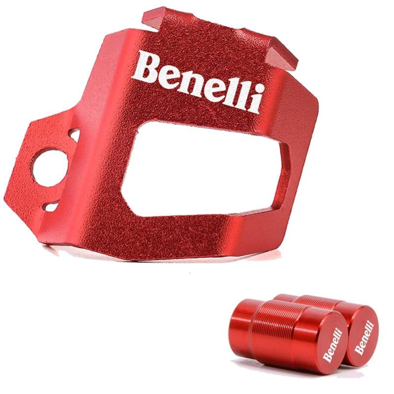 YIJIEBAO Fit for Benelli TRK502 TRK 502X BJ500 Leoncino 500 Motorrad Hinten Brems Flüssigkeit Tank Reservoir Schutz Öl Kappe Schutz Reifen ventil Kappe Zubehör(A Set of Red B) von YIJIEBAO