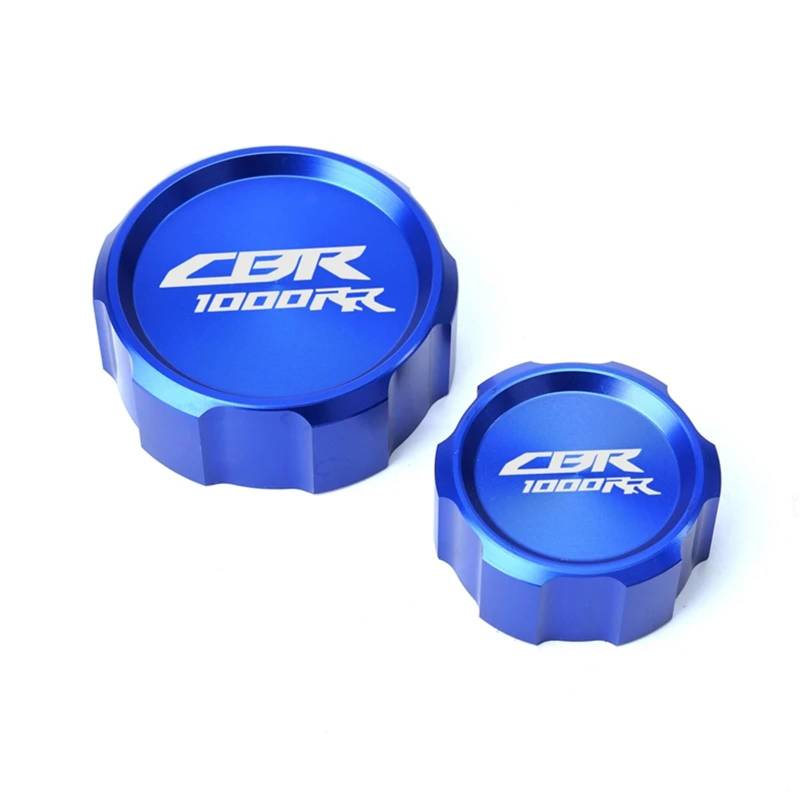 YIJIEBAO Fit for CBR 1000 RR 2004-2017 2007 Zubehör Motorrad CNC Aluminium Vorne Hinten Brems Flüssigkeit Zylinder Kappe öl Reservoir Abdeckung Zubehör(FRBC Blue) von YIJIEBAO