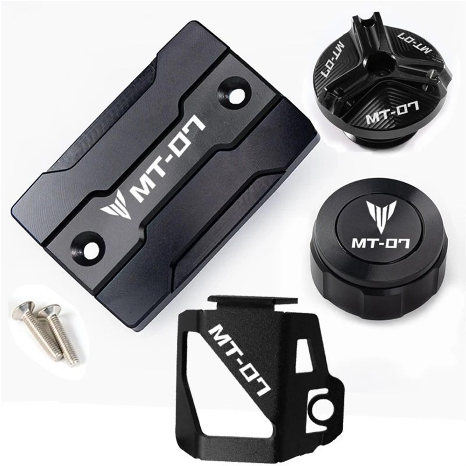 YIJIEBAO Fit for Yamaha MT07 MT 07 FZ07 2014-2023 2021 2022 Zubehör Vordere Und Hintere Bremse Tankdeckel öl Kappe Schutzhülle Abdeckung Zubehör(A Set Black) von YIJIEBAO