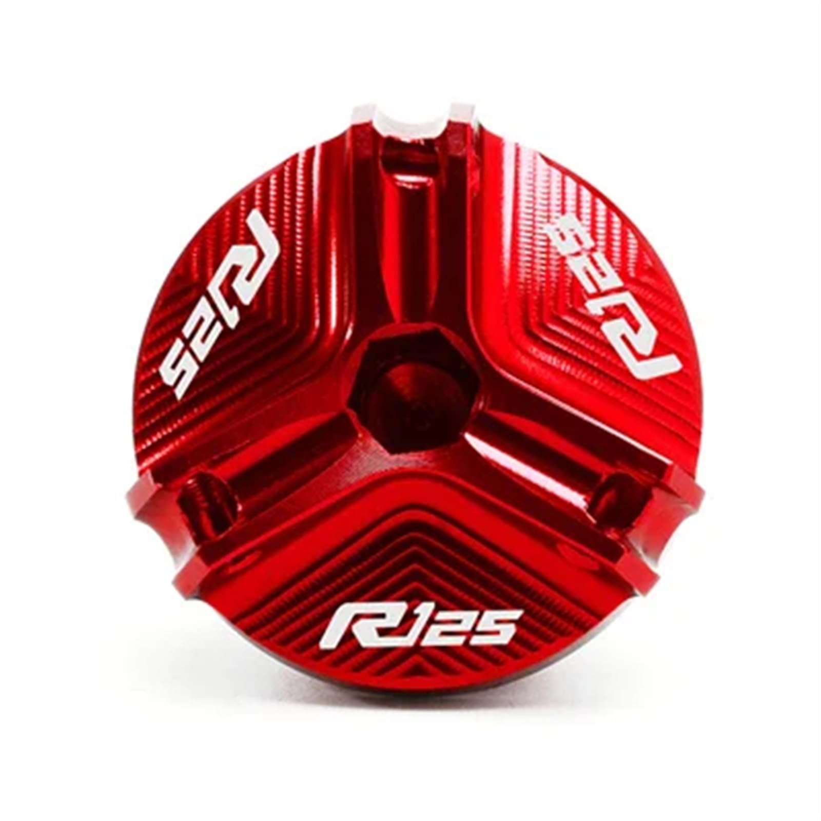 YIJIEBAO Fit for Yamaha R125 YZF R125 2010-2023 Zubehör Motorrad Aluminium Vorne Hinten Brems Flüssigkeit Reservoir Abdeckung Motor öl Einfülldeckel Zubehör(1 Filler Cap-red) von YIJIEBAO