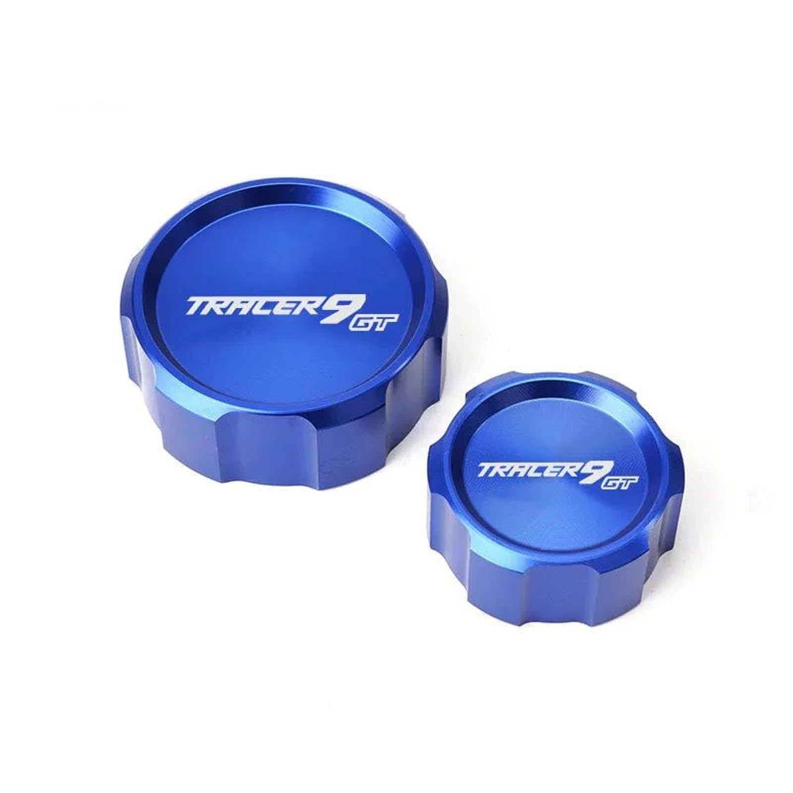 YIJIEBAO Fit for Yamaha Tracer 9 GT 9GT 2021 2022 Motorrad Zubehör Aluminium Vorne Hinten Brems Flüssigkeit Reservoir Kappe Zylinder Master Abdeckung Zubehör(Blue(Front Rear)) von YIJIEBAO