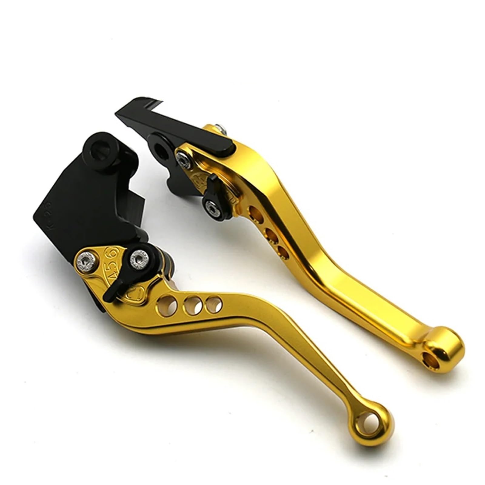 YIJIEBAO Lange/Kurze Bremskupplungshebel passend for Benelli Leoncino 500 X 500X TRK502 TRK 502 2016 2017 Motorrad CNC Verstellbarer Griff Motorradbremskupplung(Short Gold) von YIJIEBAO