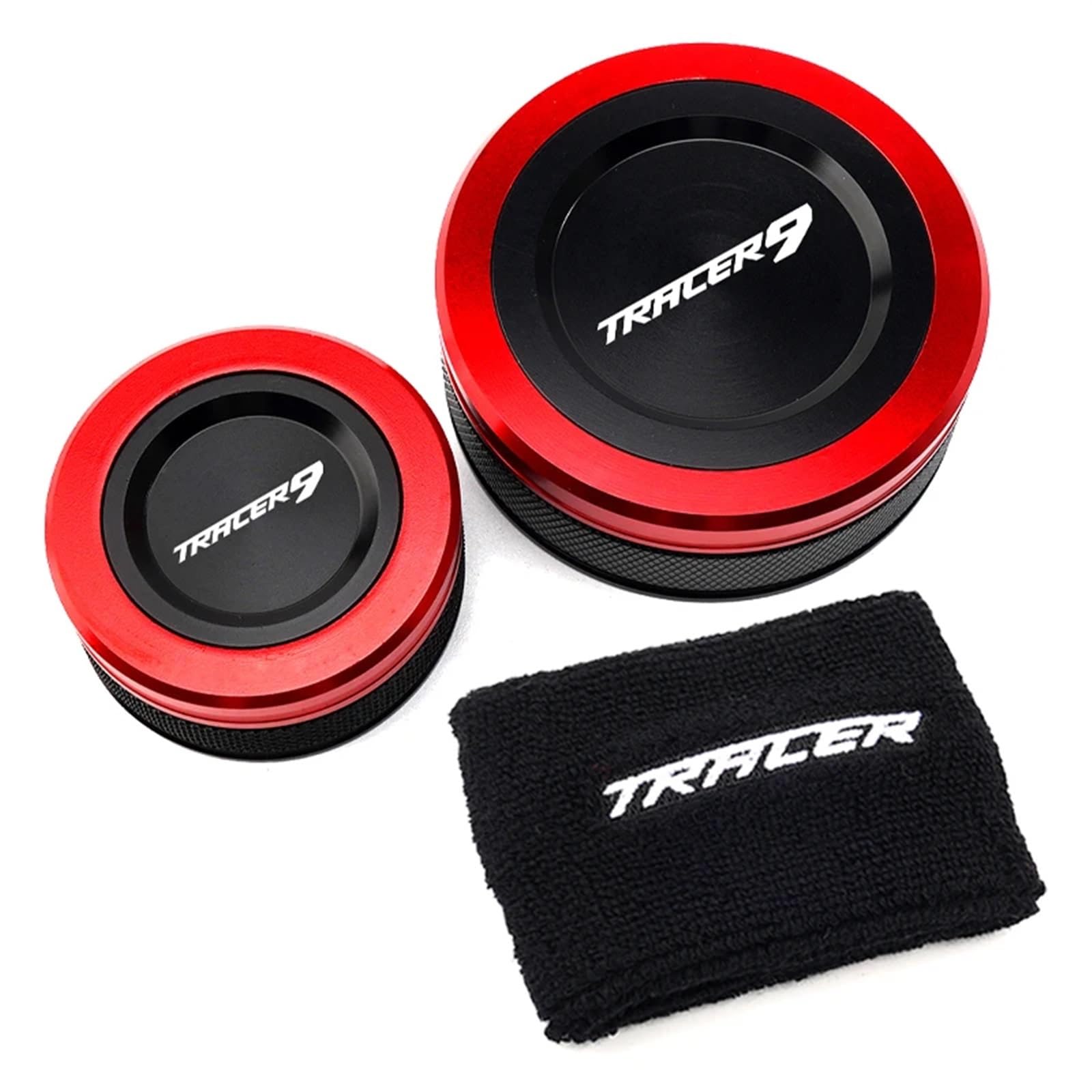 YIJIEBAO Logo TRACER9 /GT Passend for Yamaha Tracer 9 GT 2021 2022 2023 Motorrad vorne hinten Bremsflüssigkeitsbehälter Kappen Zylinderabdeckung Socke Zubehör(Tracer9 Red) von YIJIEBAO