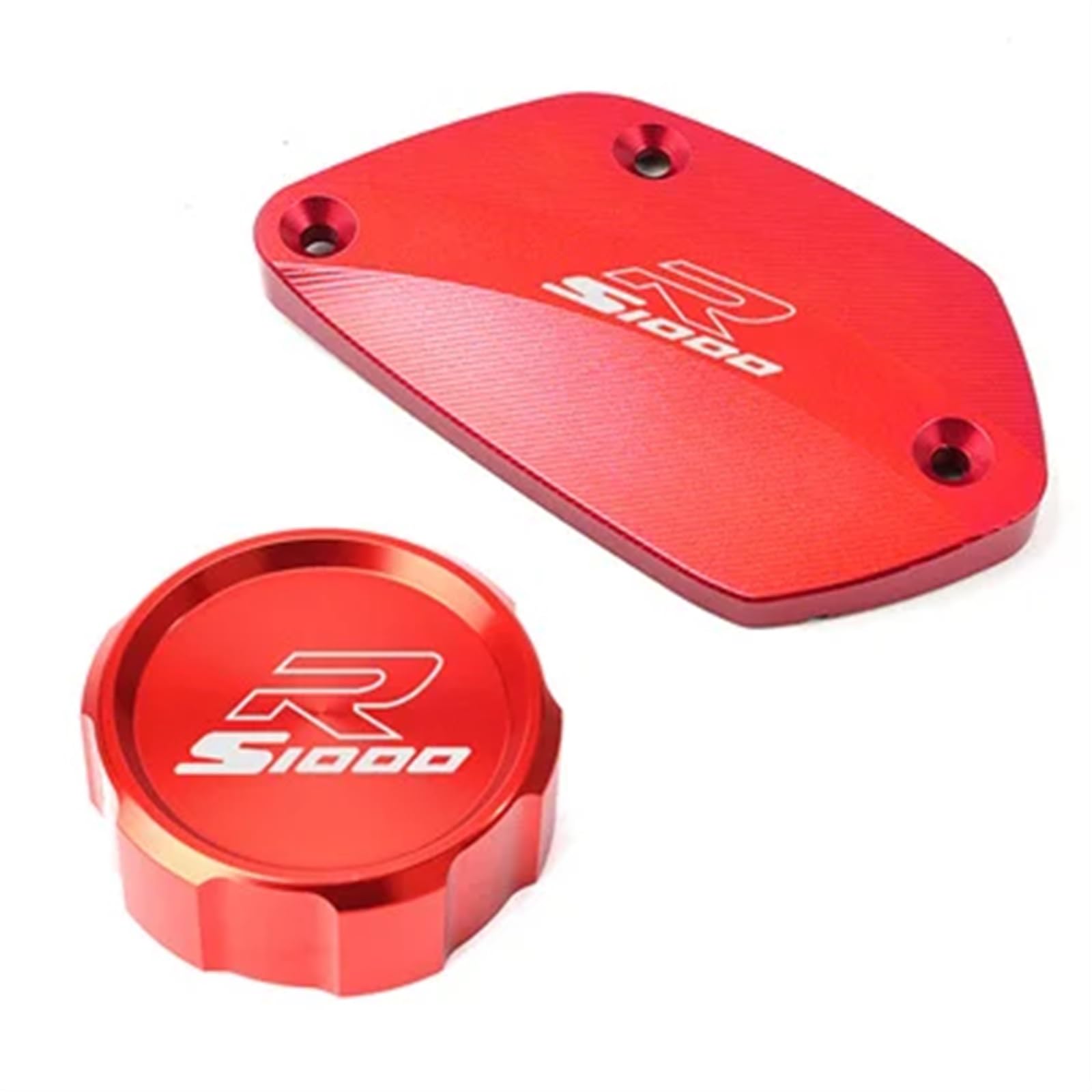 YIJIEBAO Motorrad CNC Aluminium Hinten Vorne Brems Flüssigkeit Reservoir Kappe Öl Abdeckung Fit for BMW S 1000R S1000 R S1000R 2021 2022 zubehör Zubehör(FRBC Red) von YIJIEBAO