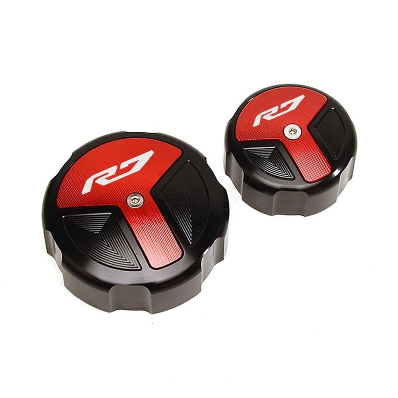 YIJIEBAO Motorrad CNC Aluminium Vorne Hinten Brems Flüssigkeit Reservoir Kappe Öl Abdeckung Fit for Yamaha R7 YZF-R7 YZF R7 2022 Zubehör Zubehör(Red) von YIJIEBAO