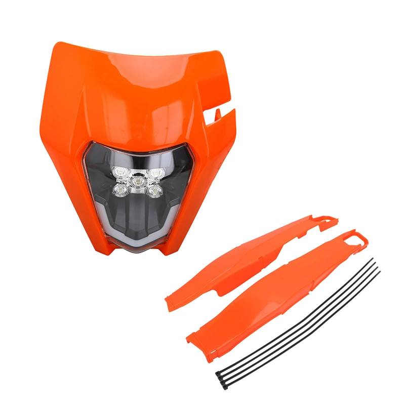 YIJIEBAO Motorrad Scheinwerfer Vorne Lampe Maske Beleuchtung Scheinwerfer Schwinge Schaukel Arm Schutz Abdeckung Fit for EXC EXC-F Schwingenkettenschieber(Orange) von YIJIEBAO