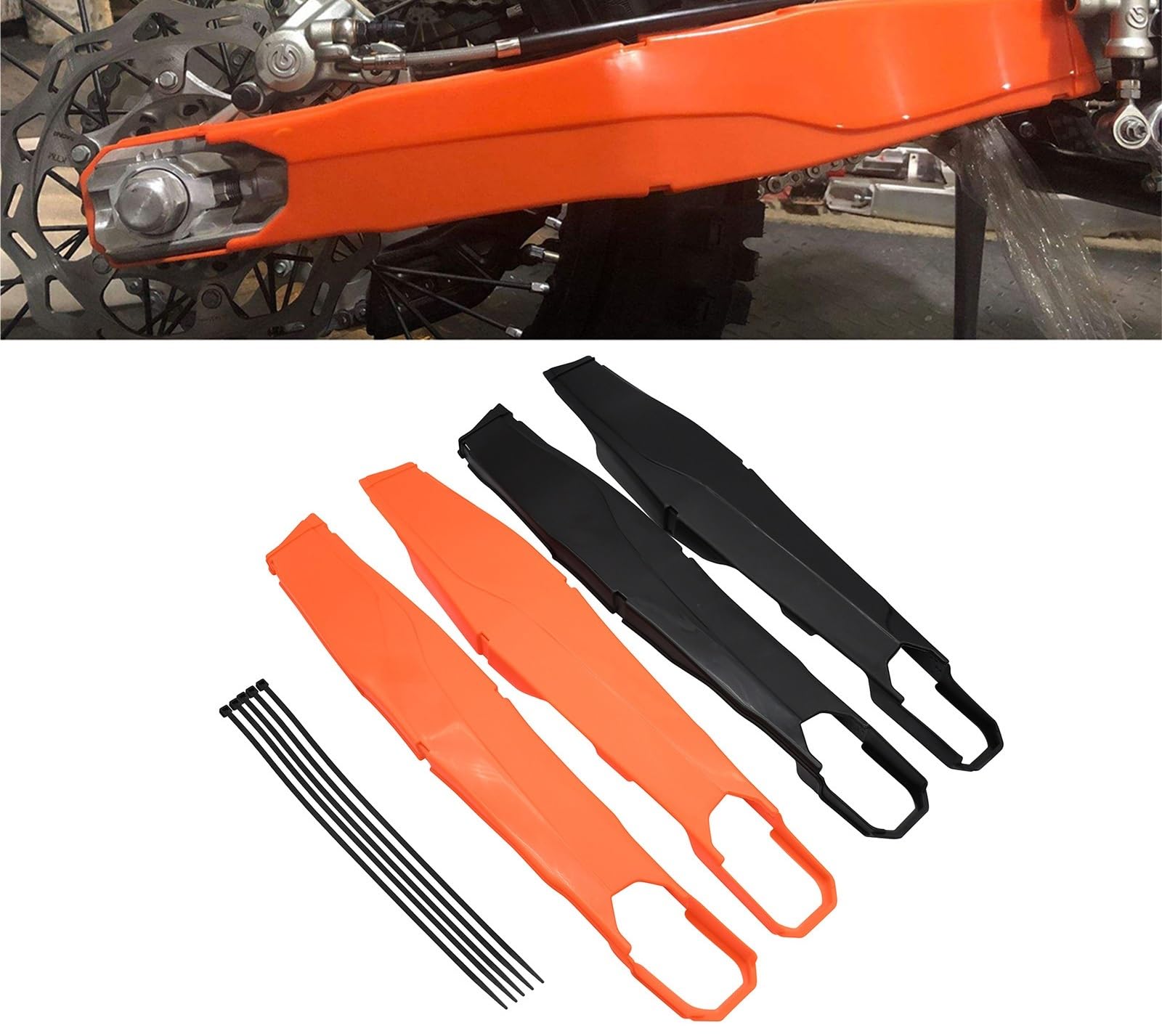 YIJIEBAO Motorrad-Schwingen-Schwingenschutz, passend for EXC EXCF XCW XCWF 125–500 2012–2022, passend for Husqvarna TC FC TE FE 125 250 350 450 Schwingenkettenschieber(502 Black) von YIJIEBAO