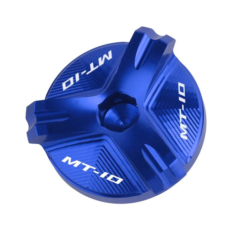 YIJIEBAO Motorradzubehör Vorne Hinten Hauptbremsflüssigkeitsbehälterdeckel Passend for Yamaha MT10 MT 10 MT-10 2015-2020 2021 Öleinfülldeckel Zubehör(Oil Filler Cap Blue) von YIJIEBAO