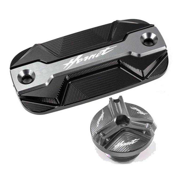 YIJIEBAO Passend for Hornet 600 900 CB600F Hornet900 Hornet600 1998–2014. Motorrad-Öleinfülldeckel, Vorderradbremsbehälter, Flüssigkeitstank-Abdeckung Zubehör(1 Set-Grey) von YIJIEBAO