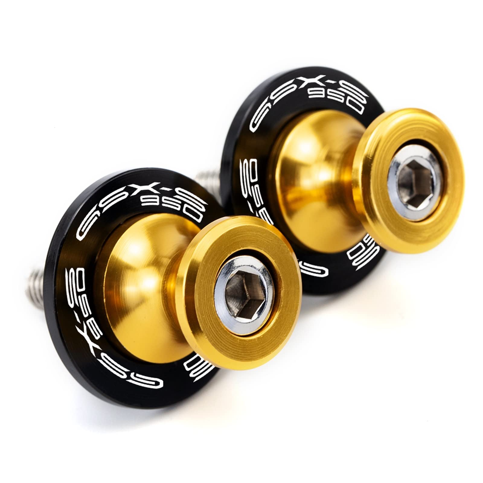 YIJIEBAO Passend for Suzuki GSX-S950 GSX-S 950 GSXS950 2022 2023 Motorrad CNC 8mm Schwinge Schwingenspulen Sliders GSXS 950 Logo Hinterer Kipphebel mit Gewinde(Gold) von YIJIEBAO