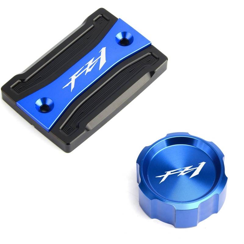 YIJIEBAO Passend for Yamaha FZ1 FAZER FZ 1 2006–2015 Motorräder, CNC-Aluminium vorne und hinten, Bremskupplung, Öl-Flüssigkeitsbehälter-Abdeckkappe Zubehör(Front and Rear Blue) von YIJIEBAO