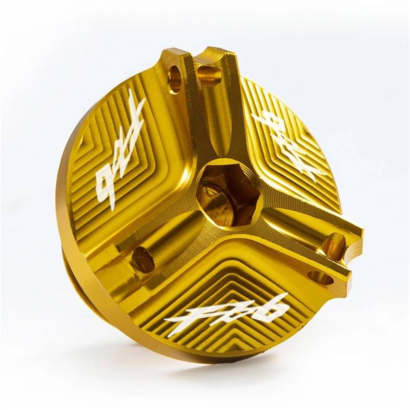 YIJIEBAO Passend for Yamaha FZ6 FZ-6 ZF6N FZ6R FZ6S Motorrad-Vorderradbremsflüssigkeitstankdeckel und Motoreinfülldeckel-Schutzzubehör Zubehör(M27 Gold) von YIJIEBAO