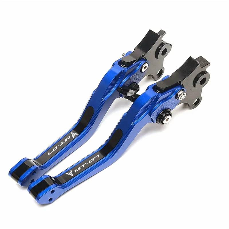 YIJIEBAO Passend for Yamaha MT07 FZ07 MT 07 2014–2022 2021 2016 2017 2018 CNC-verstellbare Kurze Bremskupplungshebel Motorradbremskupplung(B Blue) von YIJIEBAO