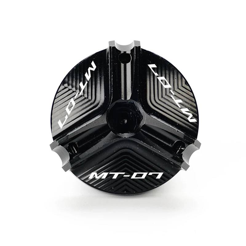 YIJIEBAO Passend for Yamaha MT07 MT 07 MT-07 FZ07 2014-2023 2021 Motorradzubehör vorne hinten Bremsflüssigkeitsbehälterdeckel Öleinfülldeckel Zubehör(Black) von YIJIEBAO