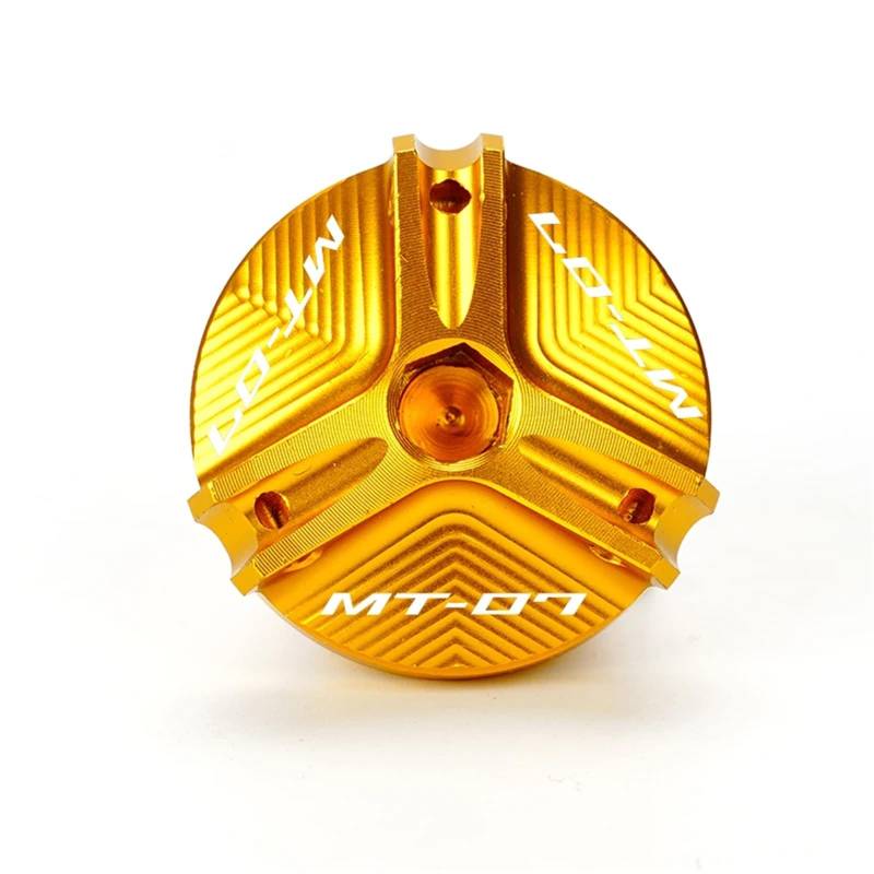 YIJIEBAO Passend for Yamaha MT07 MT 07 MT-07 FZ07 2014-2023 2021 Motorradzubehör vorne hinten Bremsflüssigkeitsbehälterdeckel Öleinfülldeckel Zubehör(Gold) von YIJIEBAO