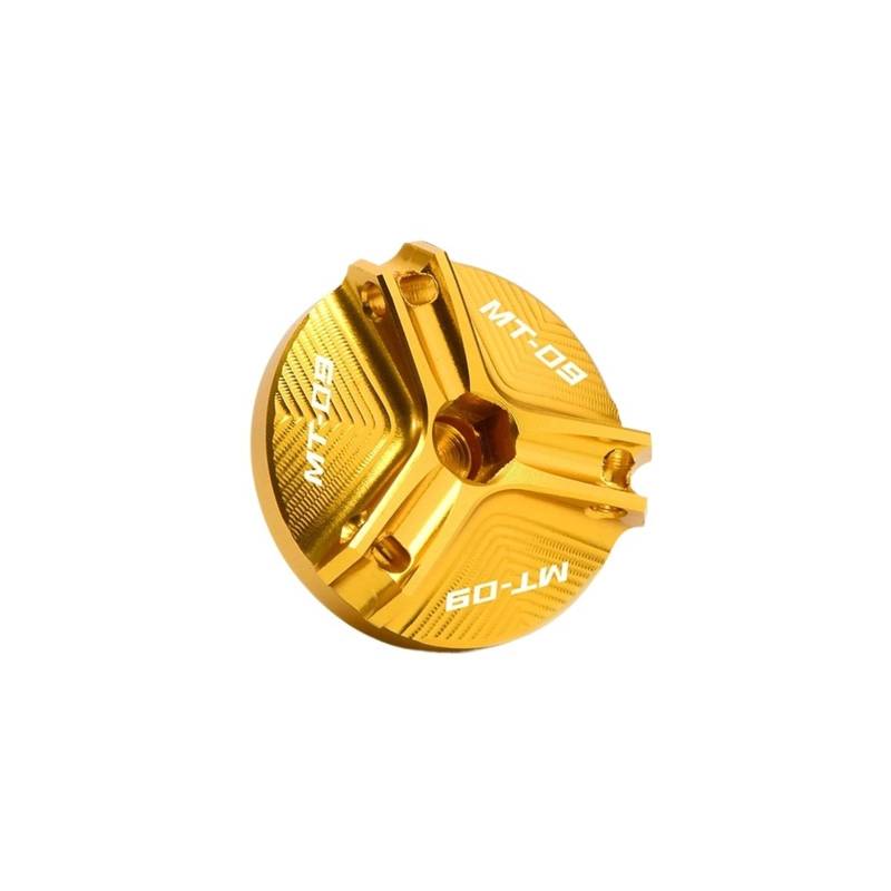 YIJIEBAO Passend for Yamaha MT09 Tracer SP FZ09 FJ09 2013–2022 MT-09 MT 09 Motorrad vorne hinten Bremsflüssigkeitsbehälter Tankdeckel Öleinfülldeckel Zubehör(Oil Filler Cap-Gold) von YIJIEBAO