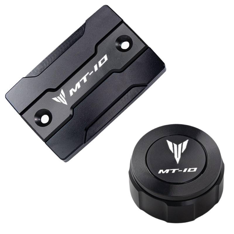 YIJIEBAO Passend for Yamaha MT10 MT 10 MT-10 Motorrad vorne und hinten Bremsflüssigkeit Hauptzylinder Kraftstofftankabdeckung Schutzzubehör Zubehör(MT10-black) von YIJIEBAO