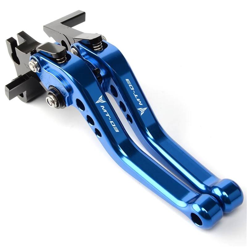 YIJIEBAO Passend for Yamaha Mt03 MT-03 MT 03 2015 2016 2017 2018 2019 2020. Kurzer Verstellbarer Bremskupplungshebel Motorradbremskupplung(Short Blue) von YIJIEBAO