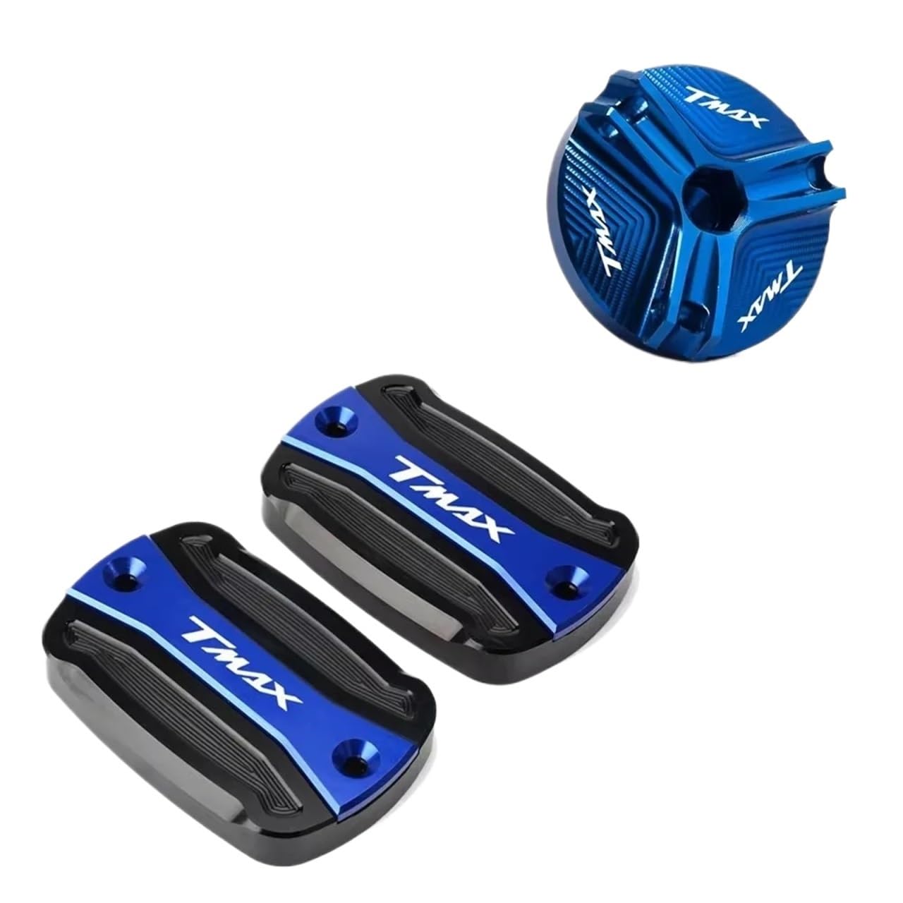 YIJIEBAO Passend for Yamaha T-Max TMAX 530 500 560 TMax530 SX DX TECH MAX TMAX560 Motorrad-Knopf-Bremsflüssigkeits-Hauptzylinder-Reservoir-Abdeckung Zubehör(3-Blue) von YIJIEBAO