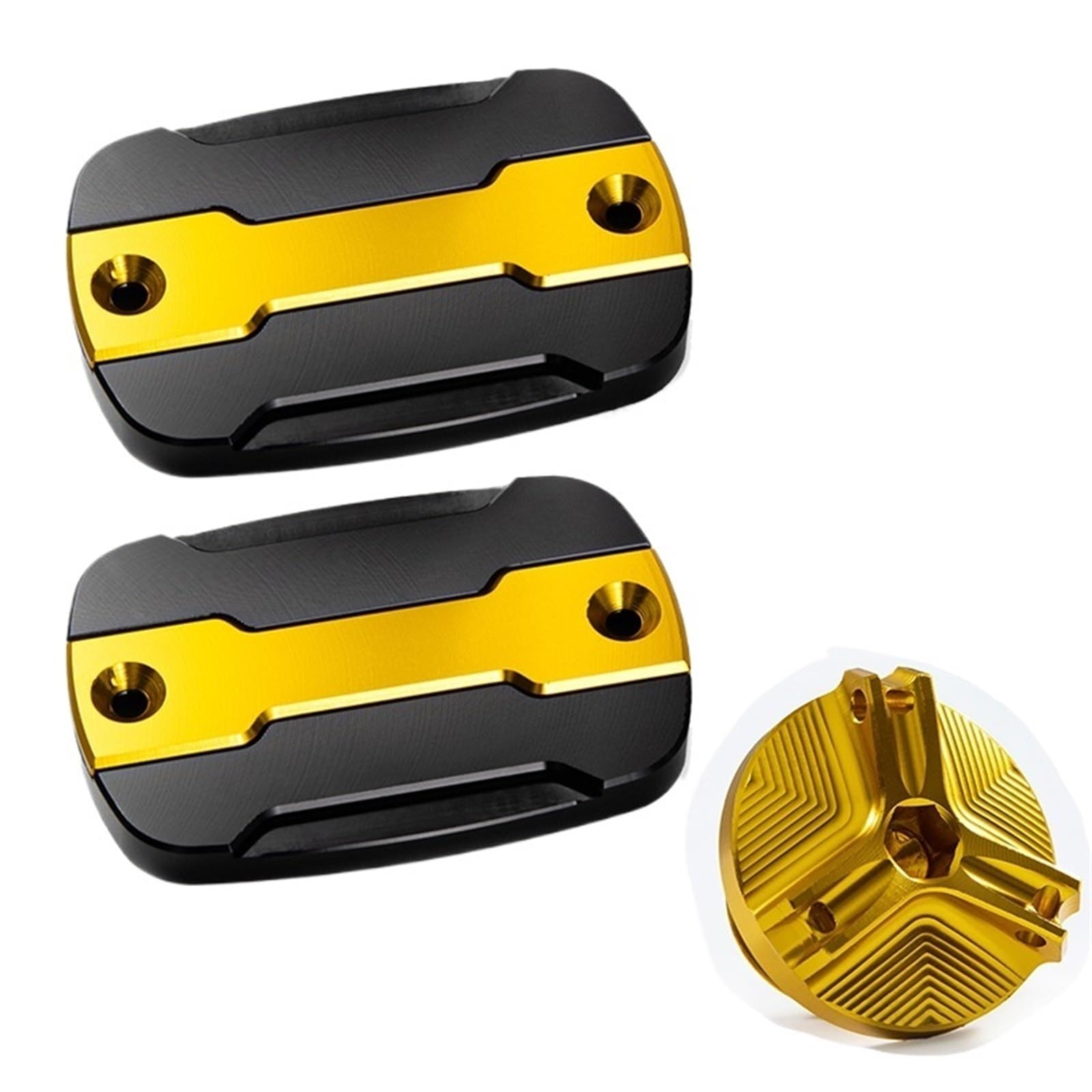 YIJIEBAO Passend for Yamaha T-max TMAX 530 500 560 TMax530 SX DX TECH Max TMAX560 Vorderradbremsen-Bremstankdeckel und Einfülldeckel-Schutzzubehör Zubehör(A Set golden) von YIJIEBAO