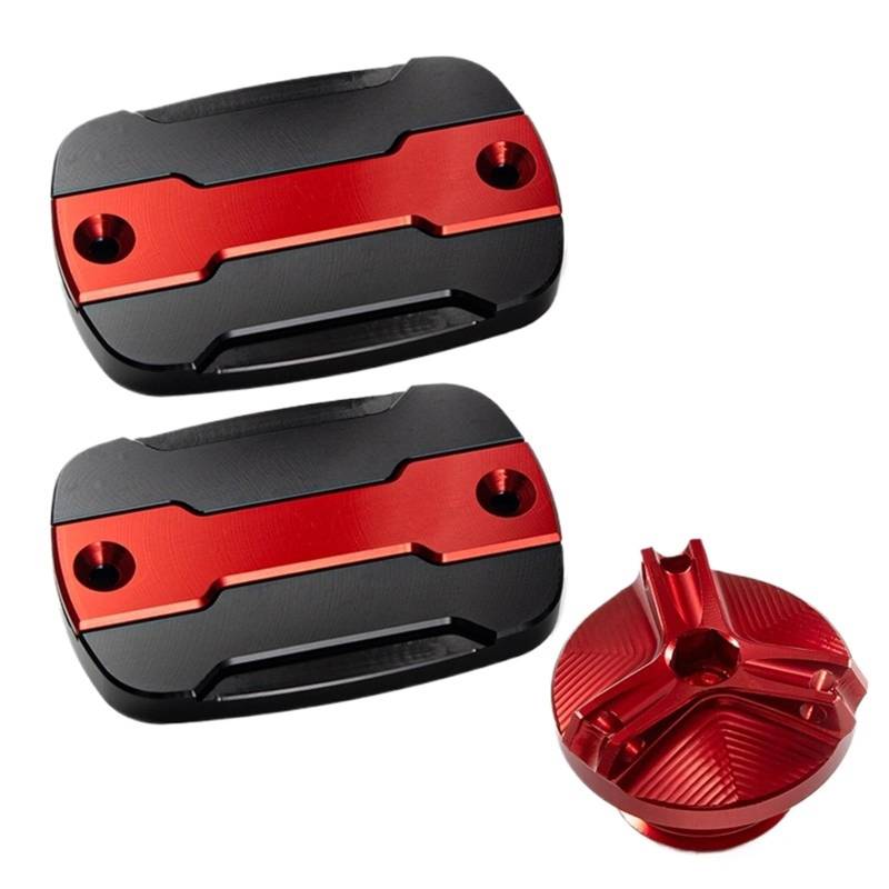 YIJIEBAO Passend for Yamaha T-max TMAX 530 500 560 TMax530 SX DX TECH Max TMAX560 Vorderradbremsen-Bremstankdeckel und Einfülldeckel-Schutzzubehör Zubehör(A Set red) von YIJIEBAO