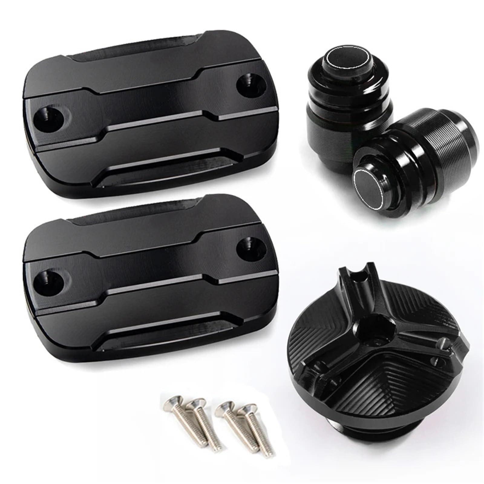 YIJIEBAO Passend for Yamaha T-max TMAX 530 500 560 TMax530 SX DX TECH Max TMAX560 Vorderradbremsen-Bremstankdeckel und Einfülldeckel-Schutzzubehör Zubehör(Four Black) von YIJIEBAO