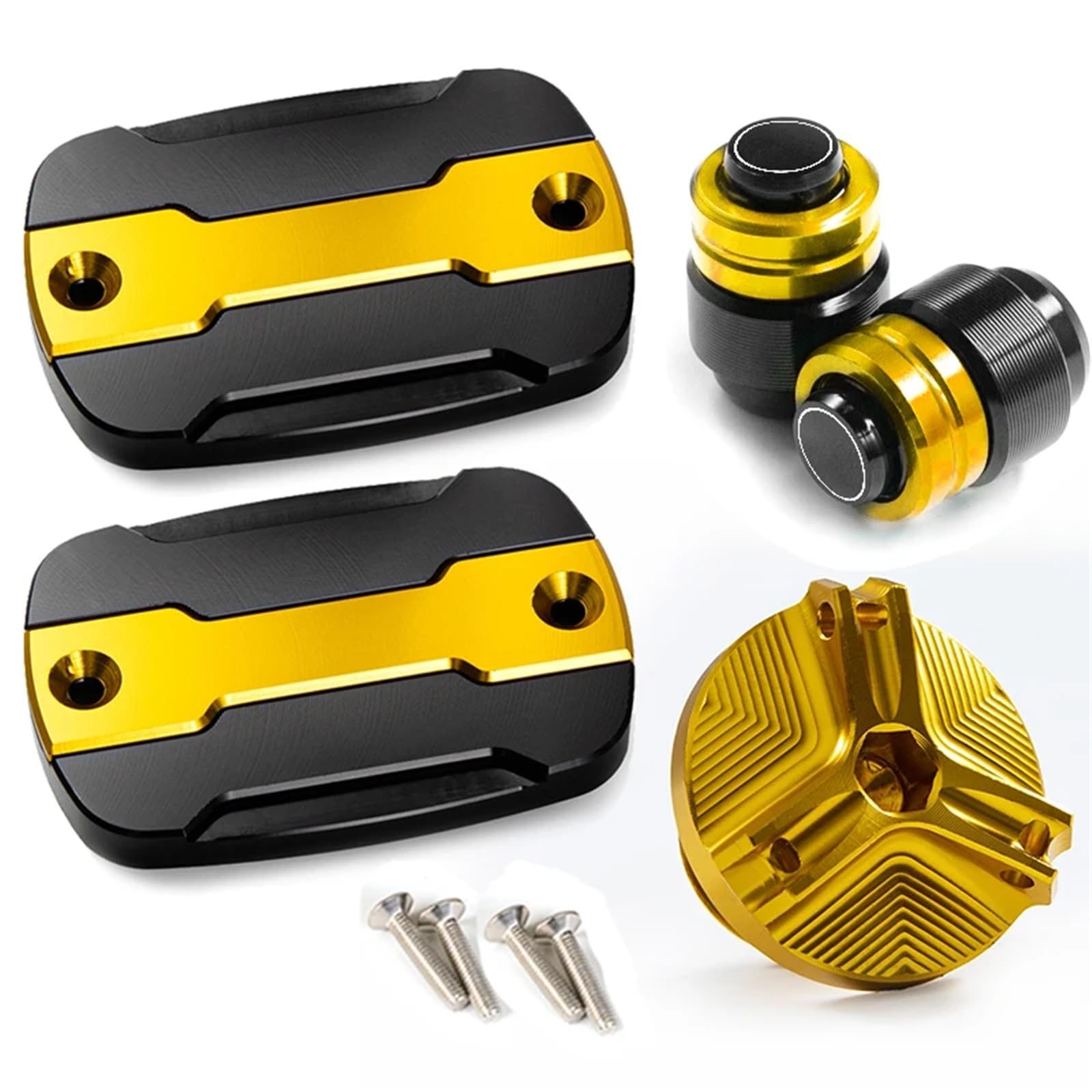 YIJIEBAO Passend for Yamaha T-max TMAX 530 500 560 TMax530 SX DX TECH Max TMAX560 Vorderradbremsen-Bremstankdeckel und Einfülldeckel-Schutzzubehör Zubehör(Four Gold) von YIJIEBAO