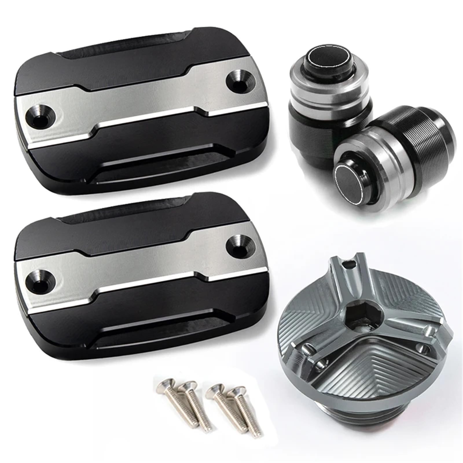 YIJIEBAO Passend for Yamaha T-max TMAX 530 500 560 TMax530 SX DX TECH Max TMAX560 Vorderradbremsen-Bremstankdeckel und Einfülldeckel-Schutzzubehör Zubehör(Four Titanium) von YIJIEBAO