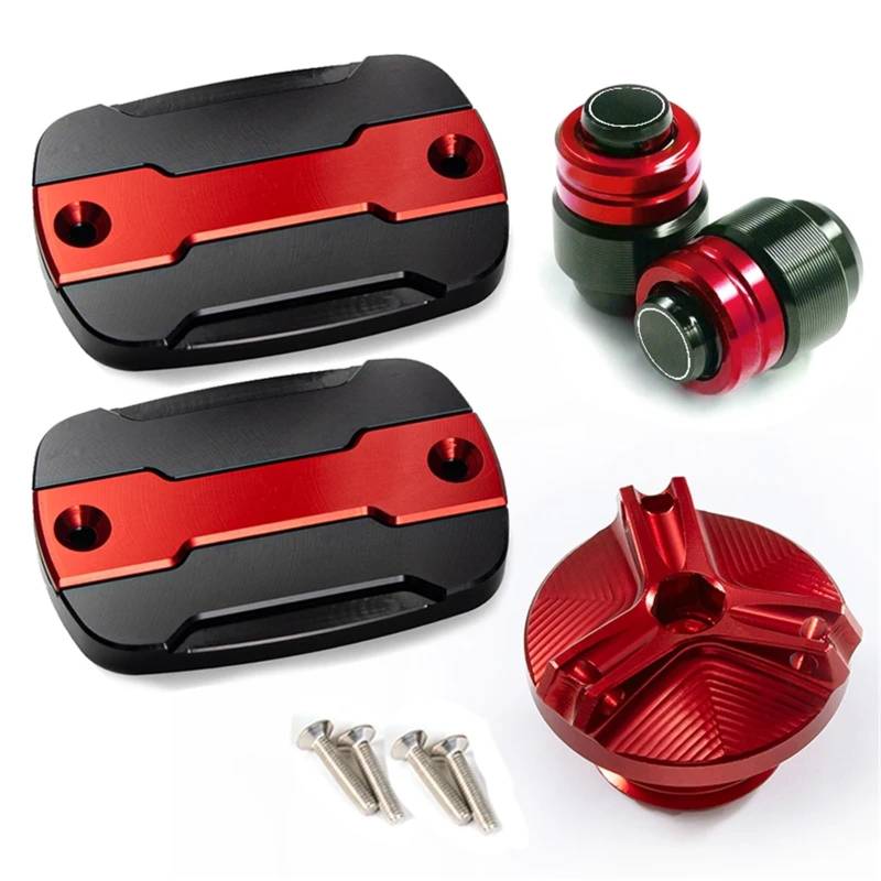 YIJIEBAO Passend for Yamaha T-max TMAX 530 500 560 TMax530 SX DX TECH Max TMAX560 Vorderradbremsen-Bremstankdeckel und Einfülldeckel-Schutzzubehör Zubehör(Four red) von YIJIEBAO