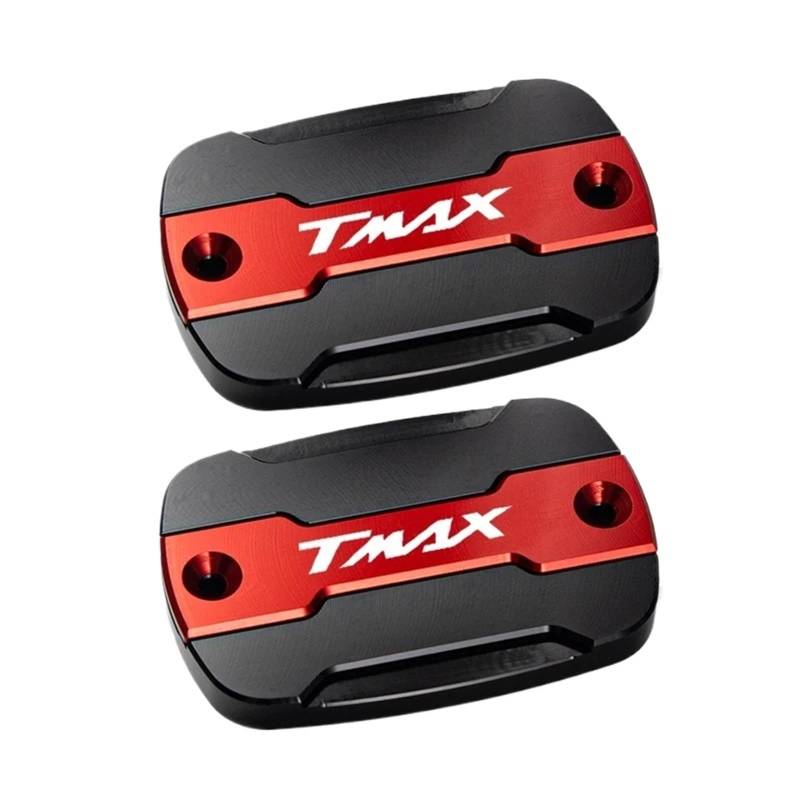 YIJIEBAO Passend for Yamaha TMAX 530 500 560 TMax530 SX DX TECH MAX TMAX560 T-Max Zubehör Vorderradbremsflüssigkeit Bremstankdeckel und Einfülldeckel Zubehör(Two red) von YIJIEBAO