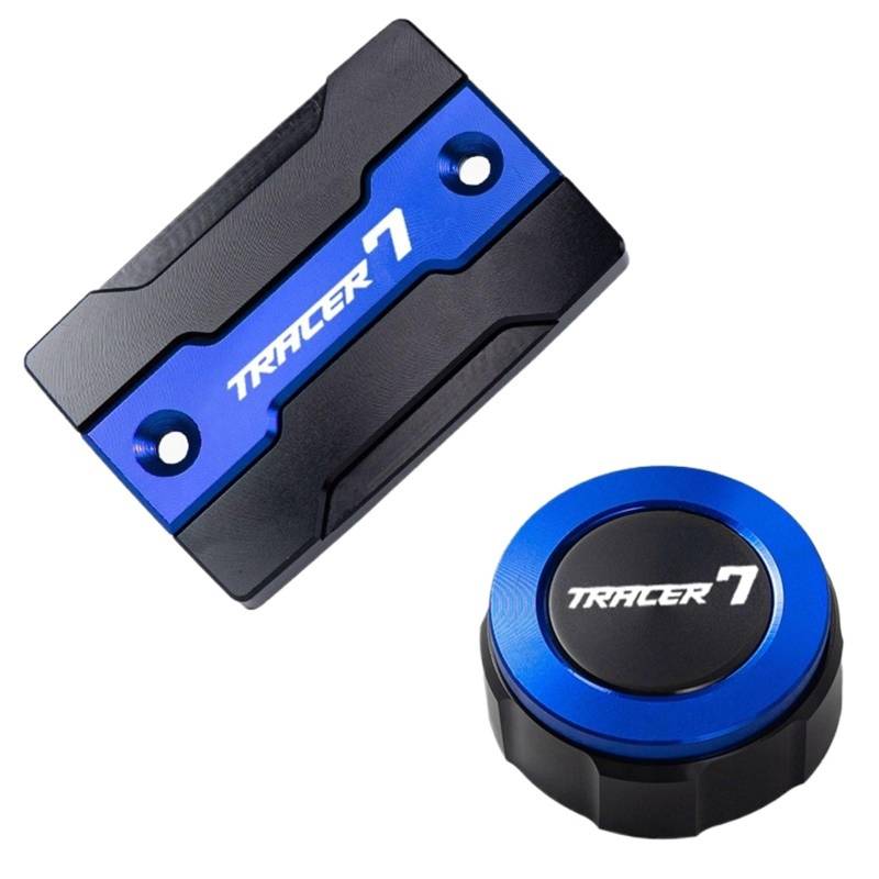 YIJIEBAO Passend for Yamaha Tracer 7/GT 2021 Tracer 7GTMotorrad vorne und hinten Bremsflüssigkeitsschutz Hauptzylinder Kraftstofftankdeckel Zubehör Zubehör(Tracer 7 Blue) von YIJIEBAO