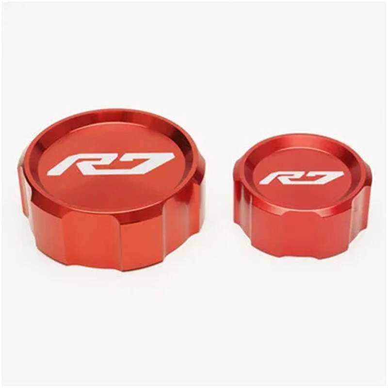 YIJIEBAO Passend for Yamaha YZF R7 YZF-R7 YZFR7 2021 2022 Zubehör Motorrad vorne und hinten Bremsflüssigkeitsbehälterdeckel Zylinderabdeckung Aluminium Zubehör(Red) von YIJIEBAO