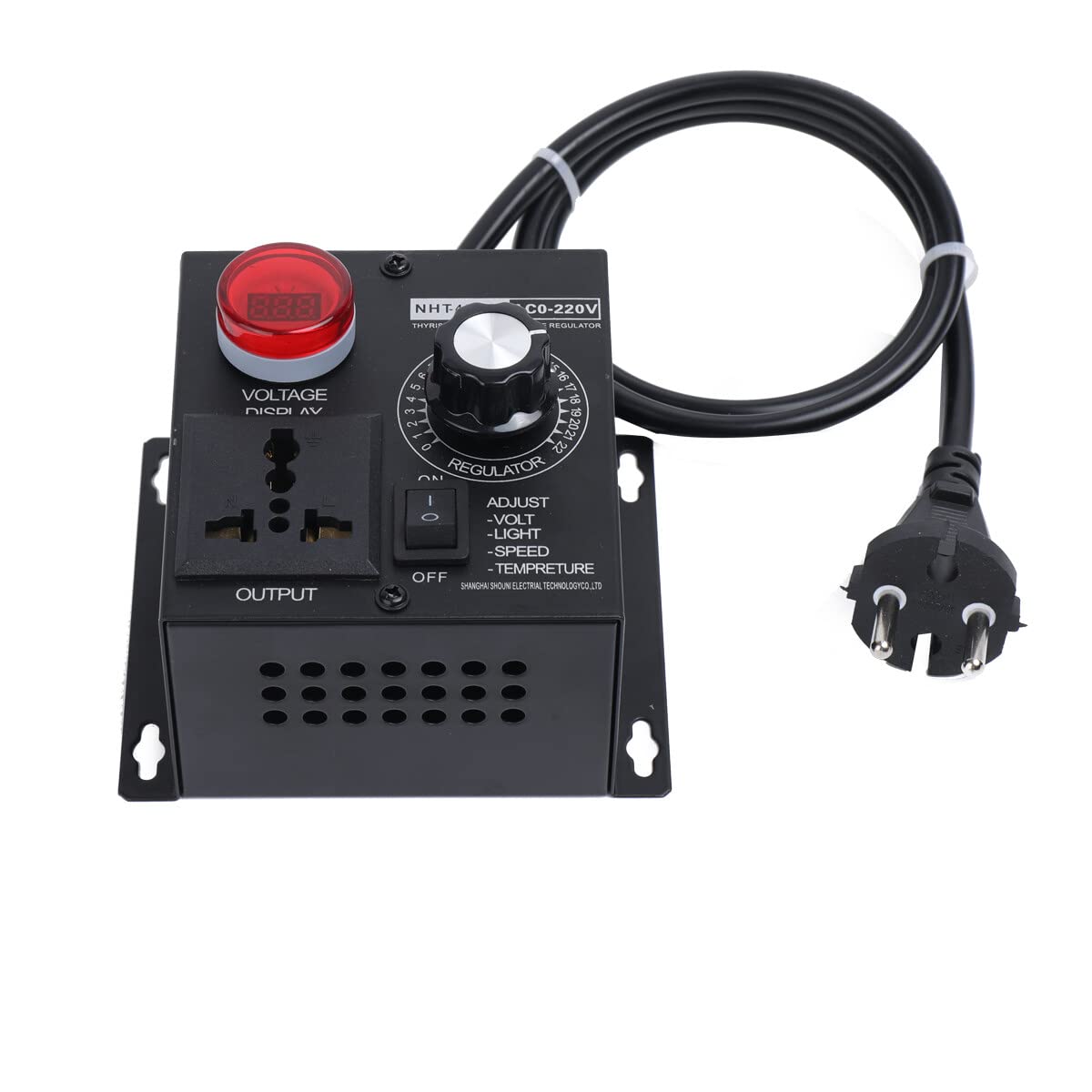 YILIKISS AC 220V 4000W SCR Spannungsregler Motor Regler Spannungsregler Drehzahlregler Dimmer Controller Lüfter Drehzahlregler Dimmer Elektrowerkzeug Einstellbar(EU Plug) von YILIKISS